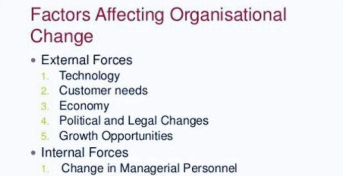Factors Impacting Organizational Change – Internal & External 